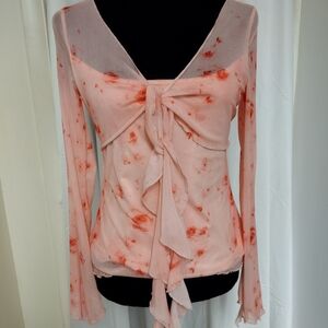 Floral Sheer Pink Women's Top